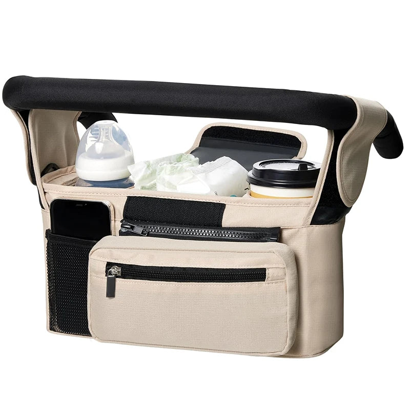 Sac Organisateur de Poussette Bébé – Grande Capacité avec Porte-Biberon et Poches Multifonctions