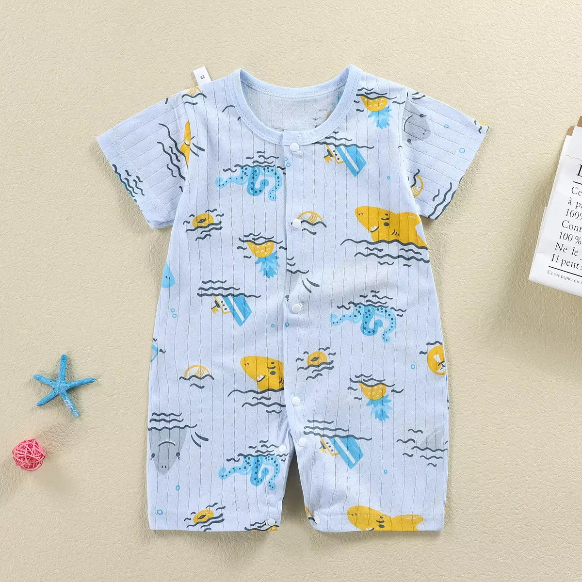 Barboteuse Bébé en Coton – Tenue Légère pour 0 à 12 Mois