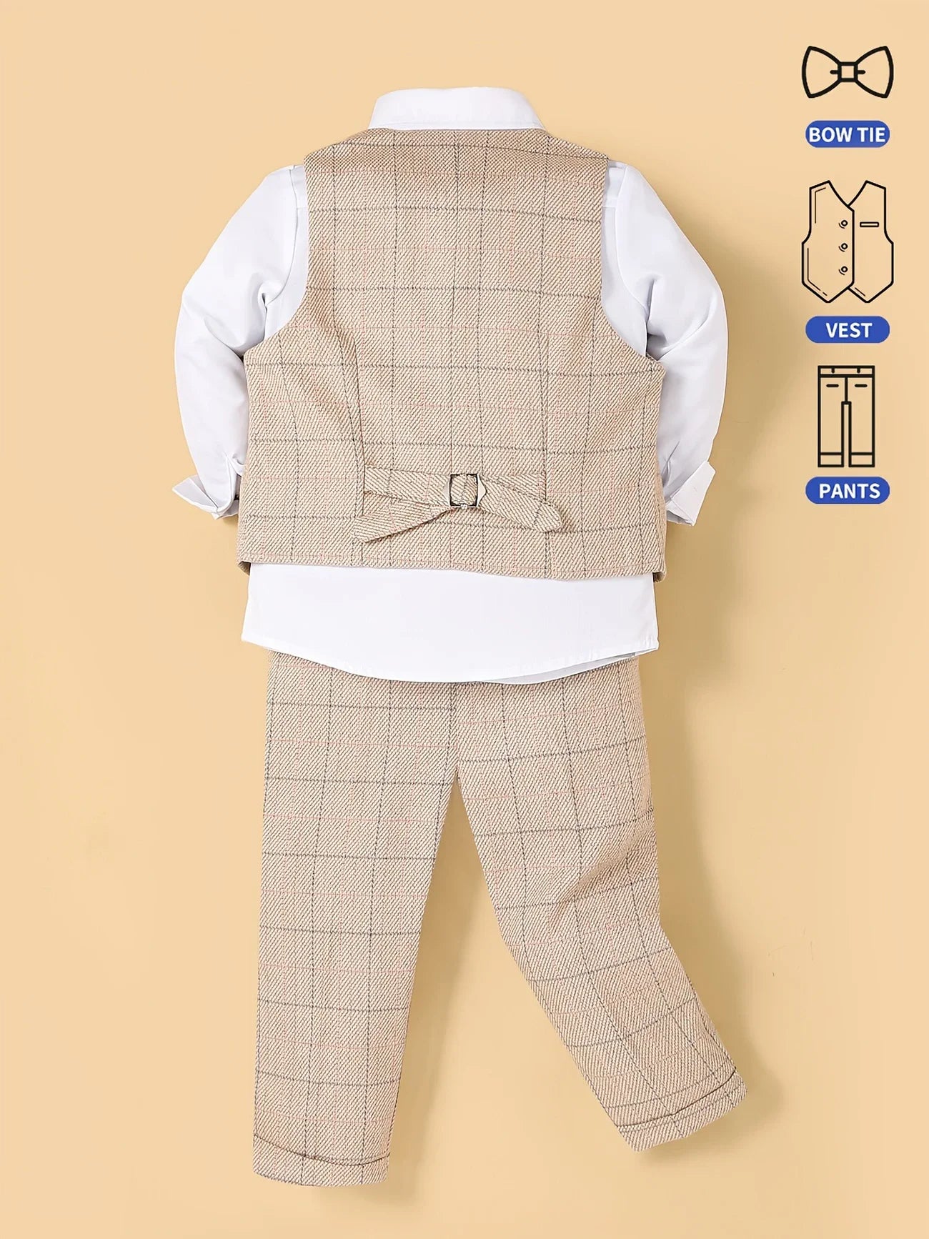 Tenue de mariage pour garçon à fleurs, gilet formel pour enfants, pantalon avec nœud papillon, tenue 3 pièces, Suti pour hôte de Piano, spectacle vocal