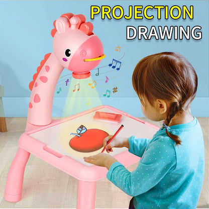 Table à dessin avec projecteur lumineux pour enfants – Planche d’écriture et de dessin multifonctionnelle éducative