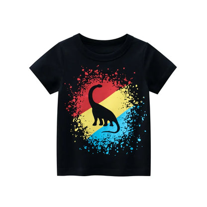 OLEKID 2025 Summer Children Boys Clothing Printed Cartoon Boys T-Shirts 2-8 Years Kids Baby Boy Tops Short Sleeve Toddler Tees