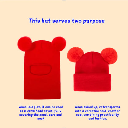 Bonnet-Cagoule Bébé d’Hiver avec Protection Oreilles & Cou – Style Ourson