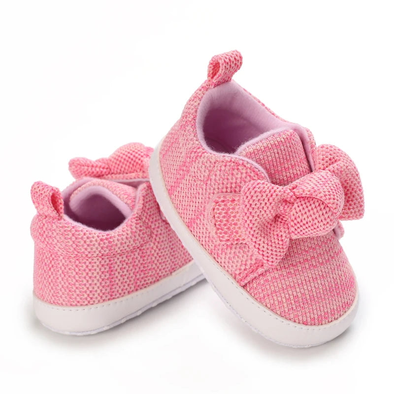 Chaussures premiers pas bébé fille – Semelle souple antidérapante – Fermeture scratch (0–12 mois)