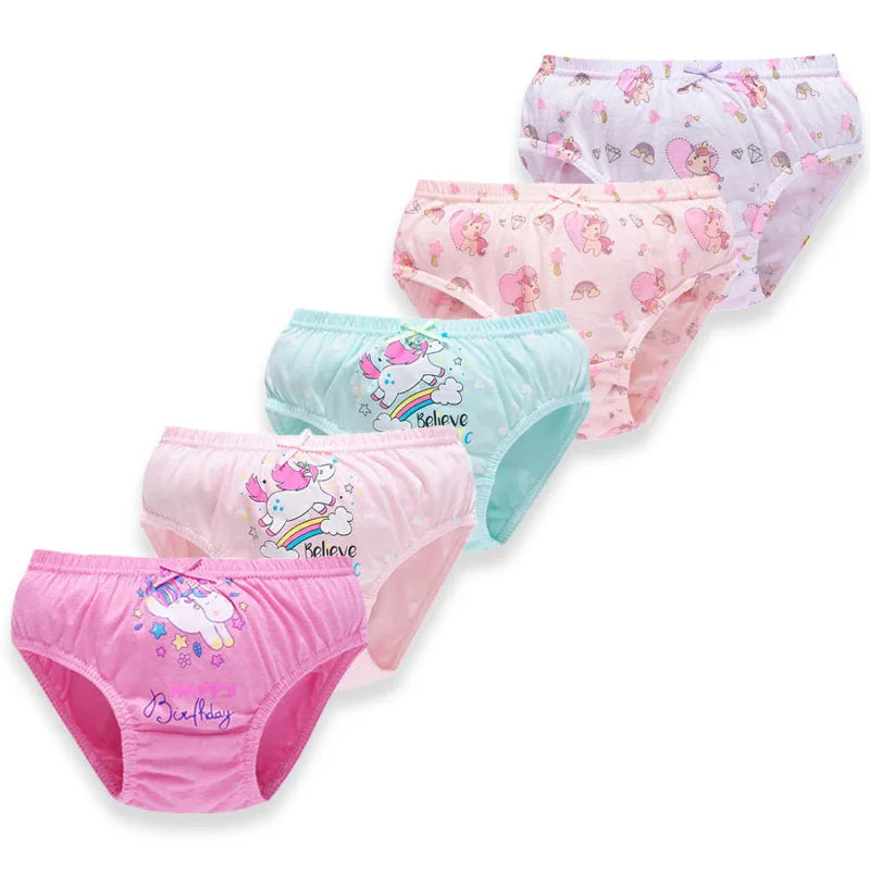 5 pièces/boîte sous-vêtements pour enfants fille coton doux filles slips pantalon dessin animé beau chat enfants caleçons respirant culotte pour les filles