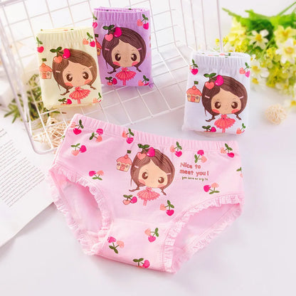 Lot de 4 Culottes Fille en Coton Doux – Confort Petit Trésor
