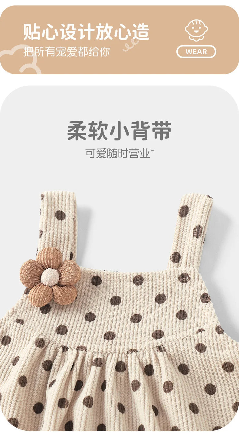 Salopette Bébé Unisexe à Pois – Style Vintage (1–3 ans)