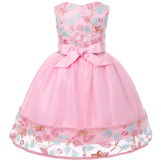 Robe Princesse Fille en Tulle Brodé – Cérémonie, Anniversaire, Mariage & Noël (2–10 ans)