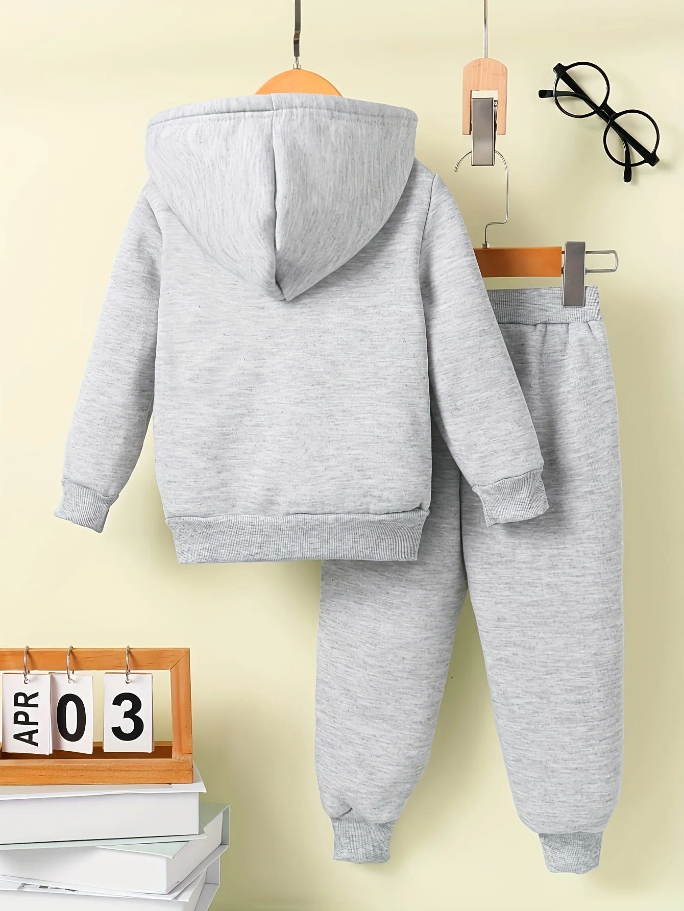 Sweat à capuche en polaire à manches longues pour nouveau-né garçon, avec lettres de dessin animé imprimées cœur, ensemble pantalon de sport décontracté, automne hiver