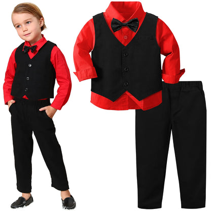 Garçons costume tenue ensemble enfant en bas âge vêtements de mariage enfants baptême pâques église vêtements infantile noël fête d'anniversaire cadeau noël 3 pièces