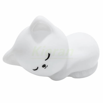 Veilleuse bébé chat en silicone tactile rechargeable – Lampe de nuit douce multicolore