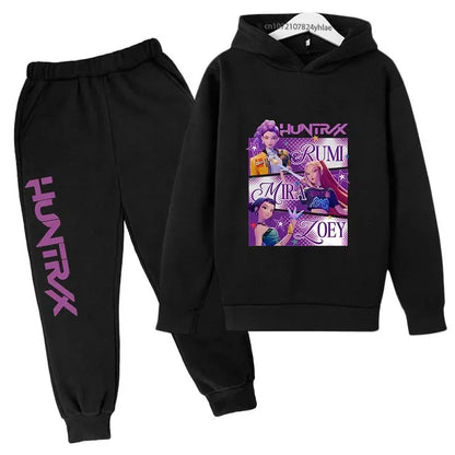Ensemble Sweat à Capuche & Pantalon Enfant – Style K-Pop Demon Hunters (Ados)   14+