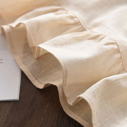 Robe Vintage Brodée Fleurie – Beige Crème (Fille)