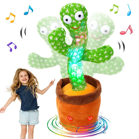 Cactus Dansant Interactif – Peluche Musicale qui Parle et Répète la Voix