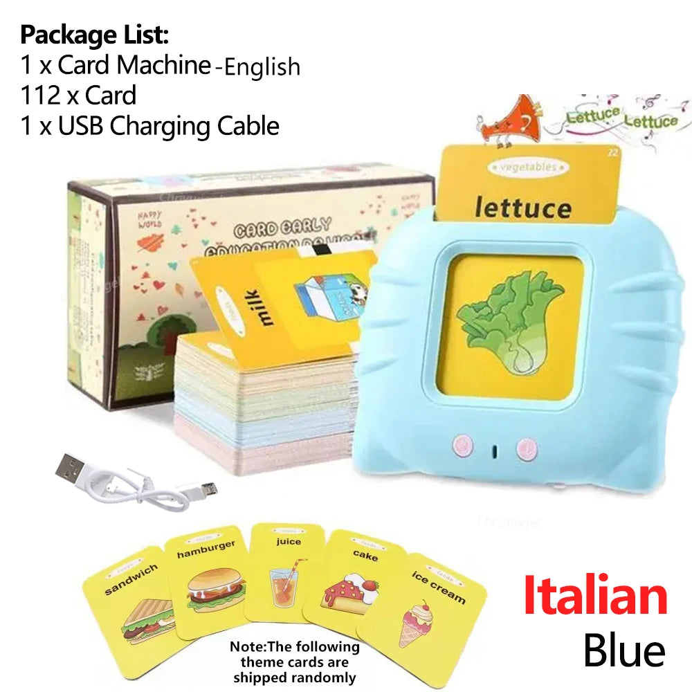 Machine d’Apprentissage Parlante avec Cartes Flash – Jouet Éducatif Multilingue pour Tout-Petits