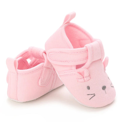 Chaussures premiers pas bébé fille – Semelle souple antidérapante – Fermeture scratch (0–12 mois)