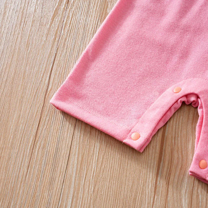 Tenue bébé été – Combinaison rose lapin, confortable et adorable