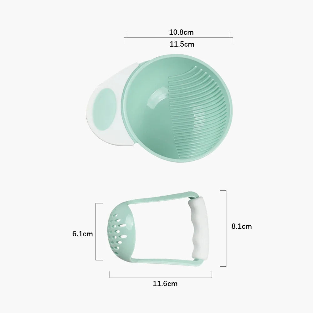 Bol broyeur manuel pour bébé – Préparation facile des purées maison