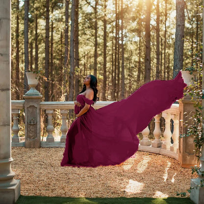 Robe Longue Maternité Séance Photo – Élégance Royale