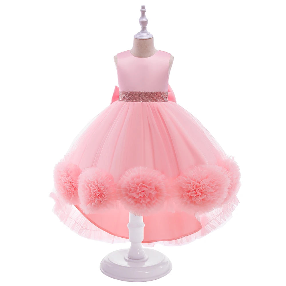 Robe Princesse Fille Traîne Tulle – Cérémonie, Mariage, Anniversaire & Noël (2–10 ans)