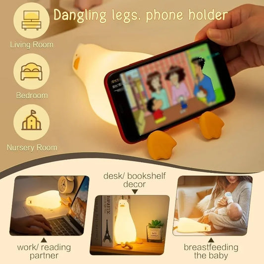 Veilleuse Canard Bébé Tactile Rechargeable – Lumière Apaisante Nuit
