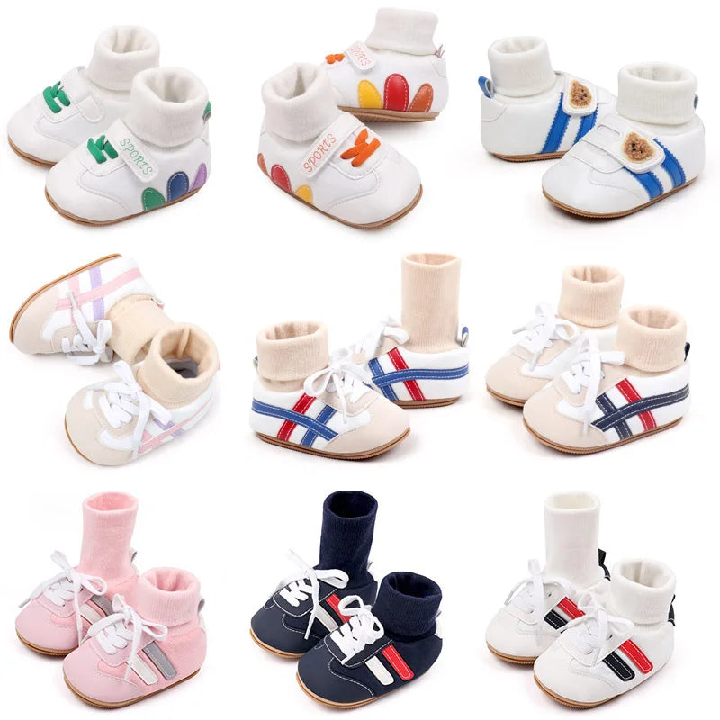 Chaussures Premiers Pas Bébé – Chaussettes Antidérapantes Automne/Hiver (0-18 mois)