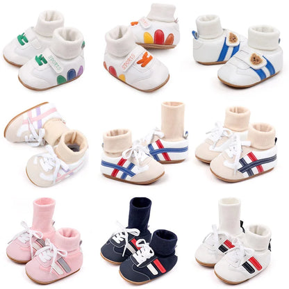 Chaussures Premiers Pas Bébé – Chaussettes Antidérapantes Automne/Hiver (0-18 mois)