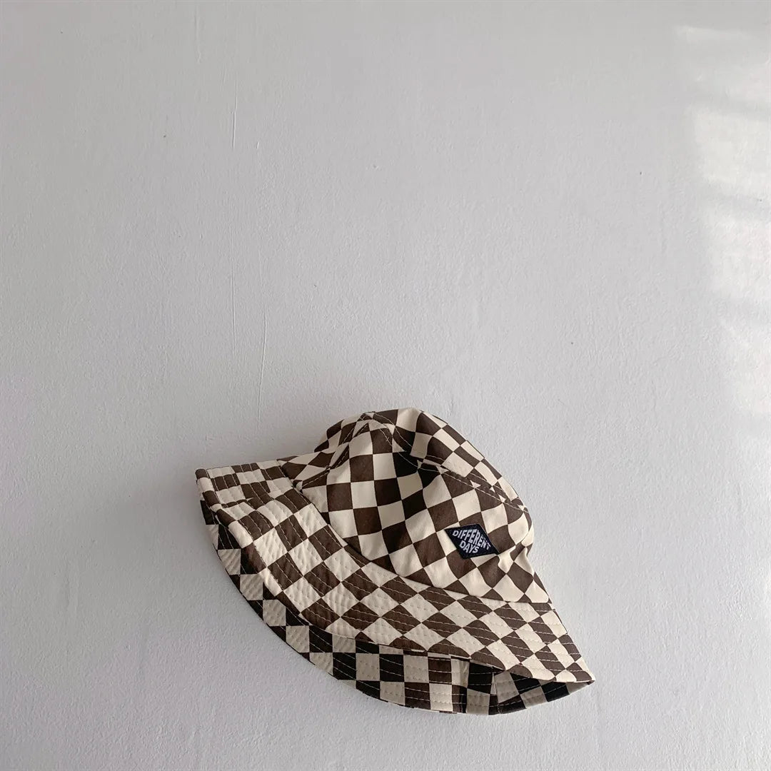 Bob Bébé & Enfant à Motif Damier – Chapeau Léger et Stylé pour le Soleil (Garçon & Fille)