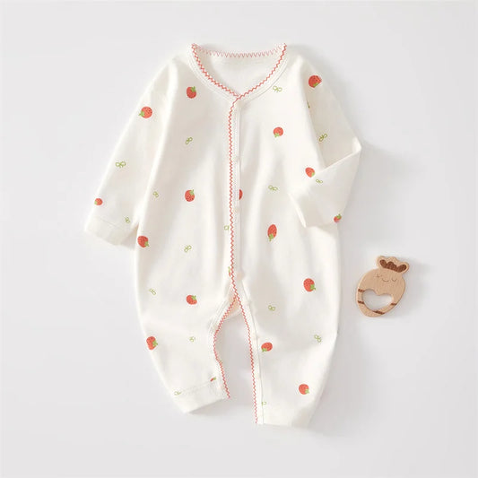 Barboteuse Cœur & Douceur™ – Combinaison Bébé en Coton (0–24 mois)