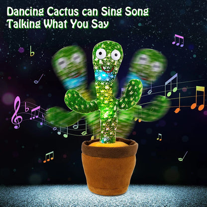 Cactus Dansant Interactif – Peluche Musicale qui Parle et Répète la Voix