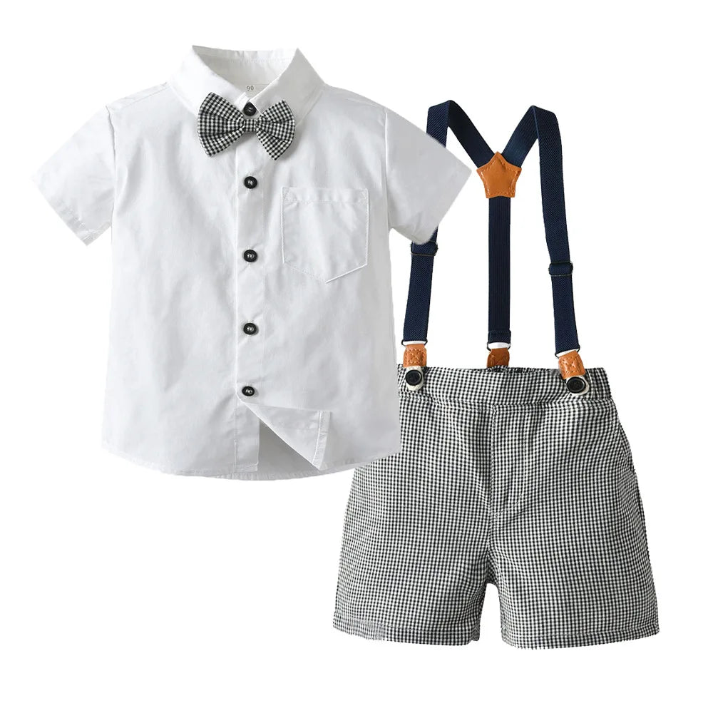 Ensemble de vêtements formels rayés pour garçons, blazers, pantalons en émail pour bébé, olympiques de mariage pour enfants, olympiques de fête