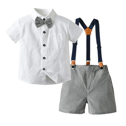 Ensemble de vêtements formels rayés pour garçons, blazers, pantalons en émail pour bébé, olympiques de mariage pour enfants, olympiques de fête