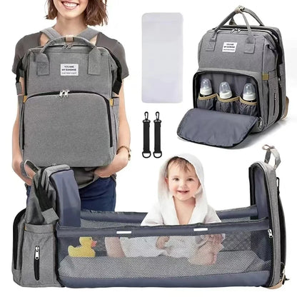 Sac à Dos Bébé Multifonction avec Lit Pliant – Sac à Langer Grande Capacité