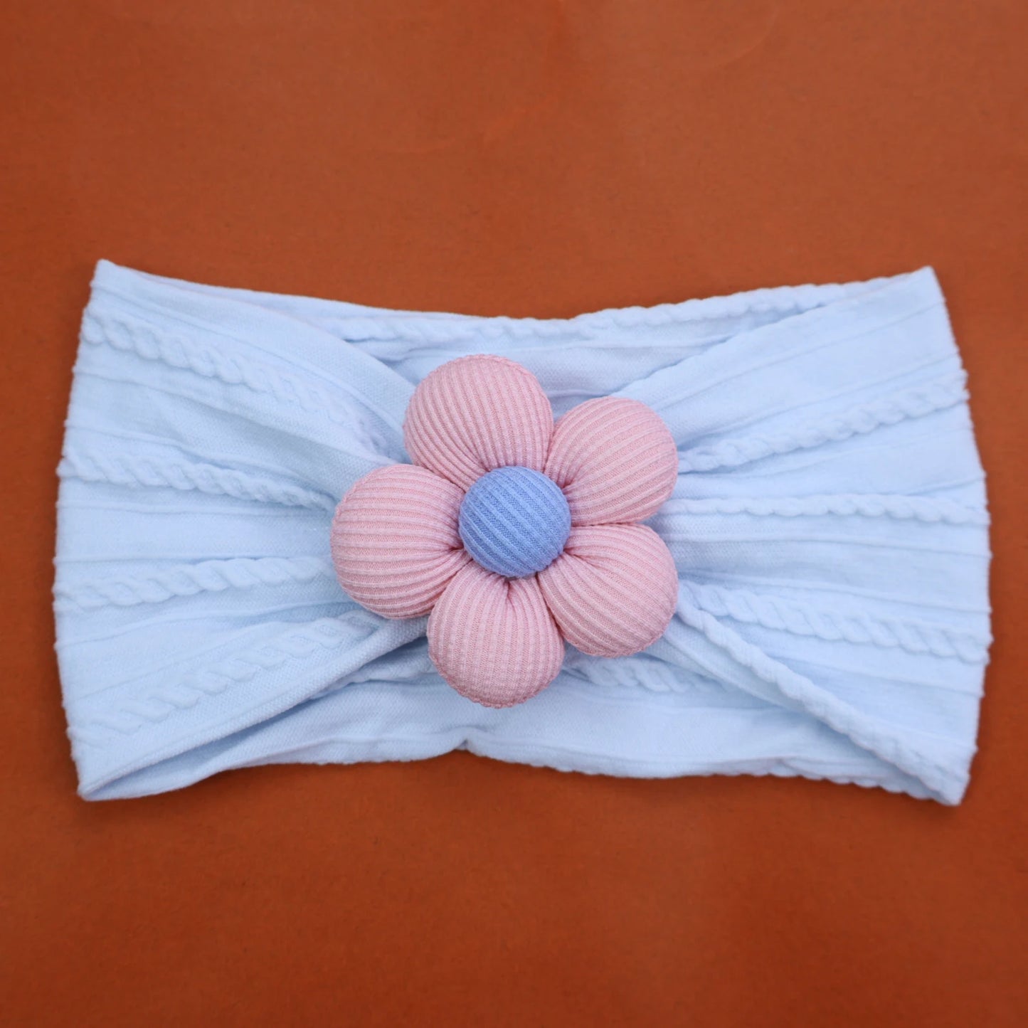 Bandeau Bébé Fille en Nylon Doux avec Fleur – Accessoire Nouveau-né