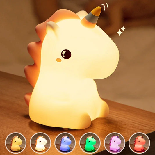 Veilleuse Licorne Enfant Multicolore – Lampe Nuit Magique Rechargeable