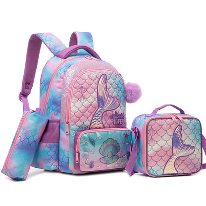 Ensemble de sacs à dos pour filles – Cartable scolaire avec sac à déjeuner et sac à livres, design mignon et pratique (3 pièces)