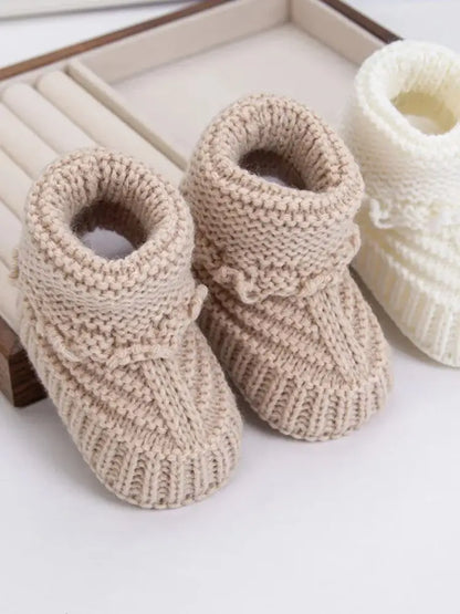 Lot de 2 paires chaussettes tricot bébé – Douces & confortables – 0–12 mois