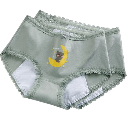 Slips courts en coton pour filles, pantalons physiologiques anti-fuite en dentelle, pour adolescents de 3 à 18 ans, nouvelle collection 2024