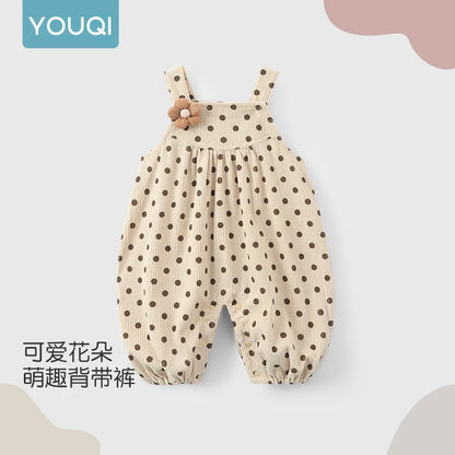 Salopette Bébé Unisexe à Pois – Style Vintage (1–3 ans)