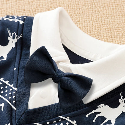 Vêtements de style gentleman pour nouveau-né, combinaison à manches longues, pur coton, costume de mariage britannique, beau bébé garçon, printemps et automne