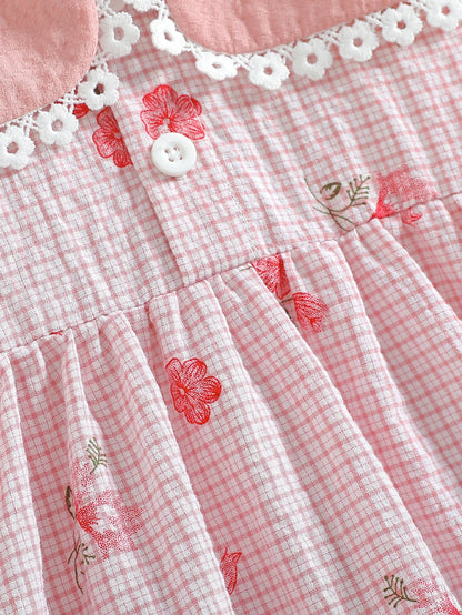 Robe rose imprimée – Fille (été)