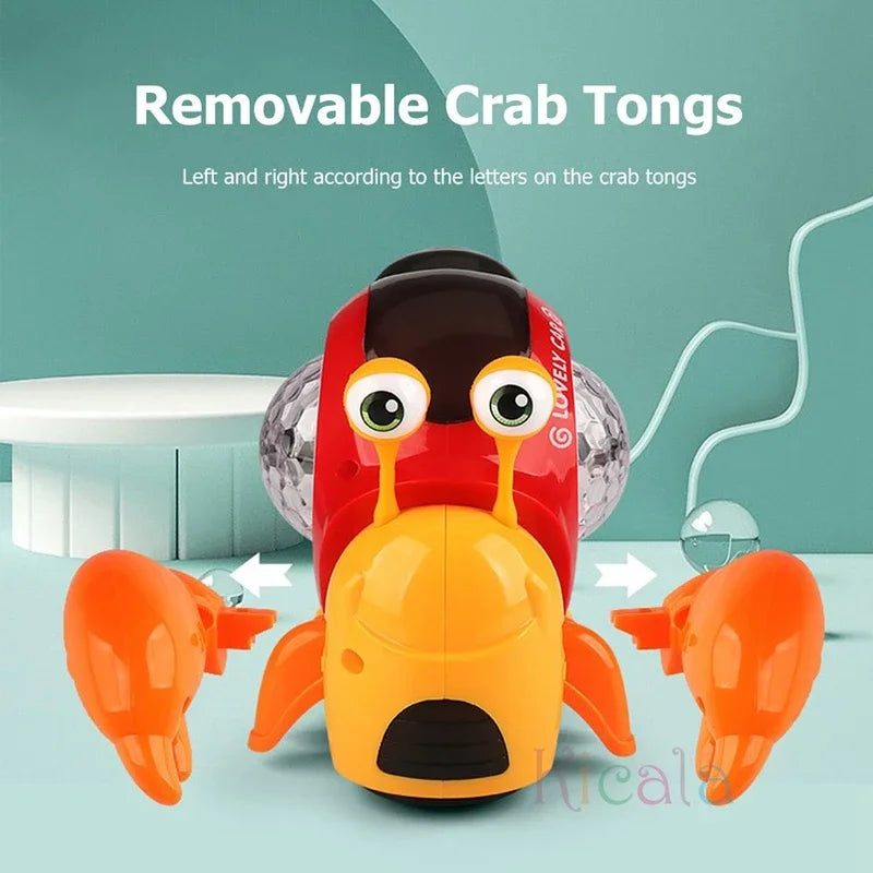 Crabe Musical Interactif pour Bébé – Jouet Lumineux pour Ramper et Bouger