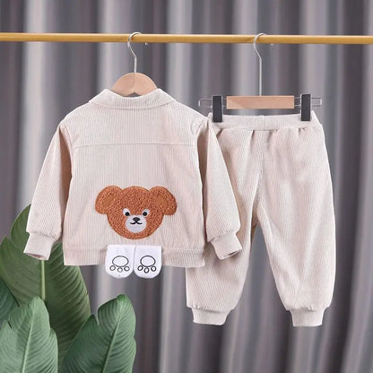 Ensembles pour bébés, nouveaux vêtements de printemps et d'automne, ensemble de loisirs manteau + pantalon, ensemble deux pièces pour garçons et filles, veste à la mode, vêtements Version coréenne, 2025
