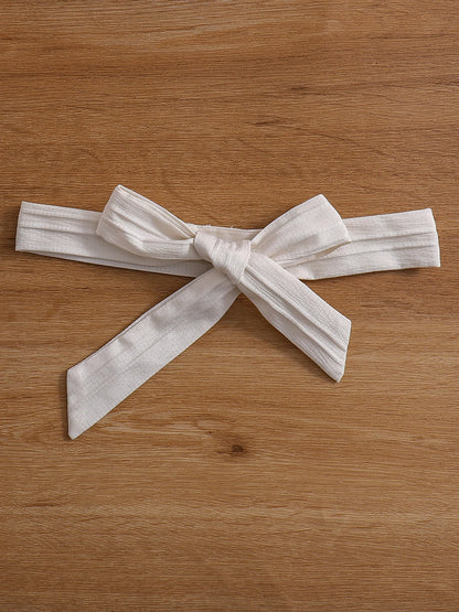 Robe blanche cérémonie – Nœud & plissé (Fille)