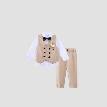 Costume gilet pour enfants printemps été garçons robe de mariée premier anniversaire de bébé garçon Costume de spectacle de piano enfants gilet pantalon
