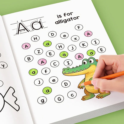 Livre de pratique de l'alphabet pour enfants - Activités d'apprentissage de l'alphabet et de couleurs créatives, développe les compétences d'écriture, fournitures de rentrée scolaire, cadeaux de pâques et de Noël, liv