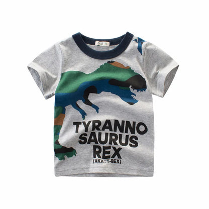 OLEKID 2025 Summer Children Boys Clothing Printed Cartoon Boys T-Shirts 2-8 Years Kids Baby Boy Tops Short Sleeve Toddler Tees