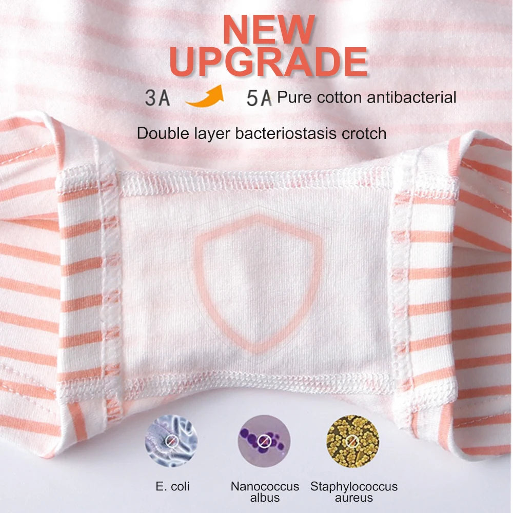 Culotte Anti-Adorable en Coton pour Fille de 3 à 8 Ans, Sous-vêtement Doux et Respirant, Motif Dessin Animé, Collection Été, 2024, 4 Pièces