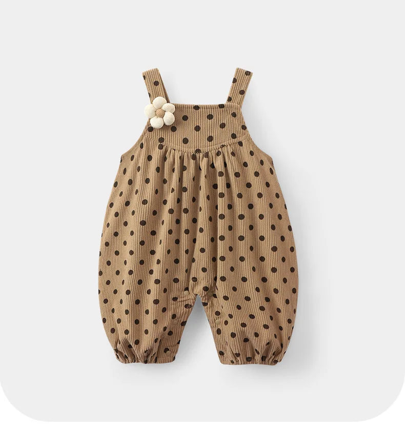 Salopette Bébé Unisexe à Pois – Style Vintage (1–3 ans)