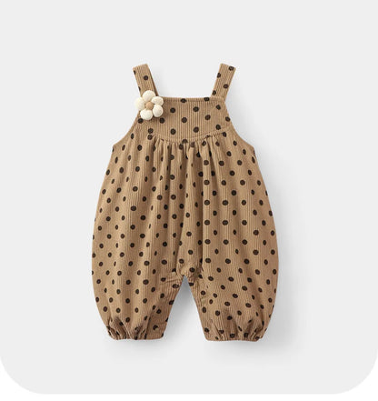 Salopette Bébé Unisexe à Pois – Style Vintage (1–3 ans)