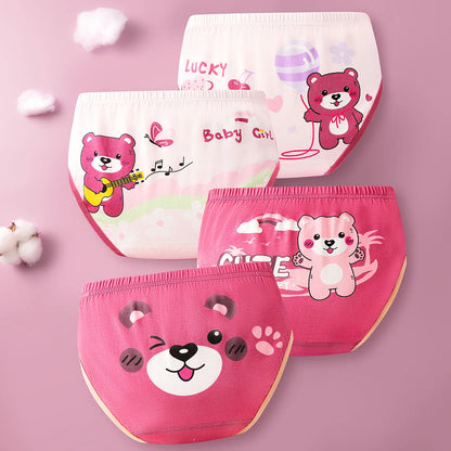 Lot de 4 Culottes Fille en Coton Doux – Confort Petit Trésor
